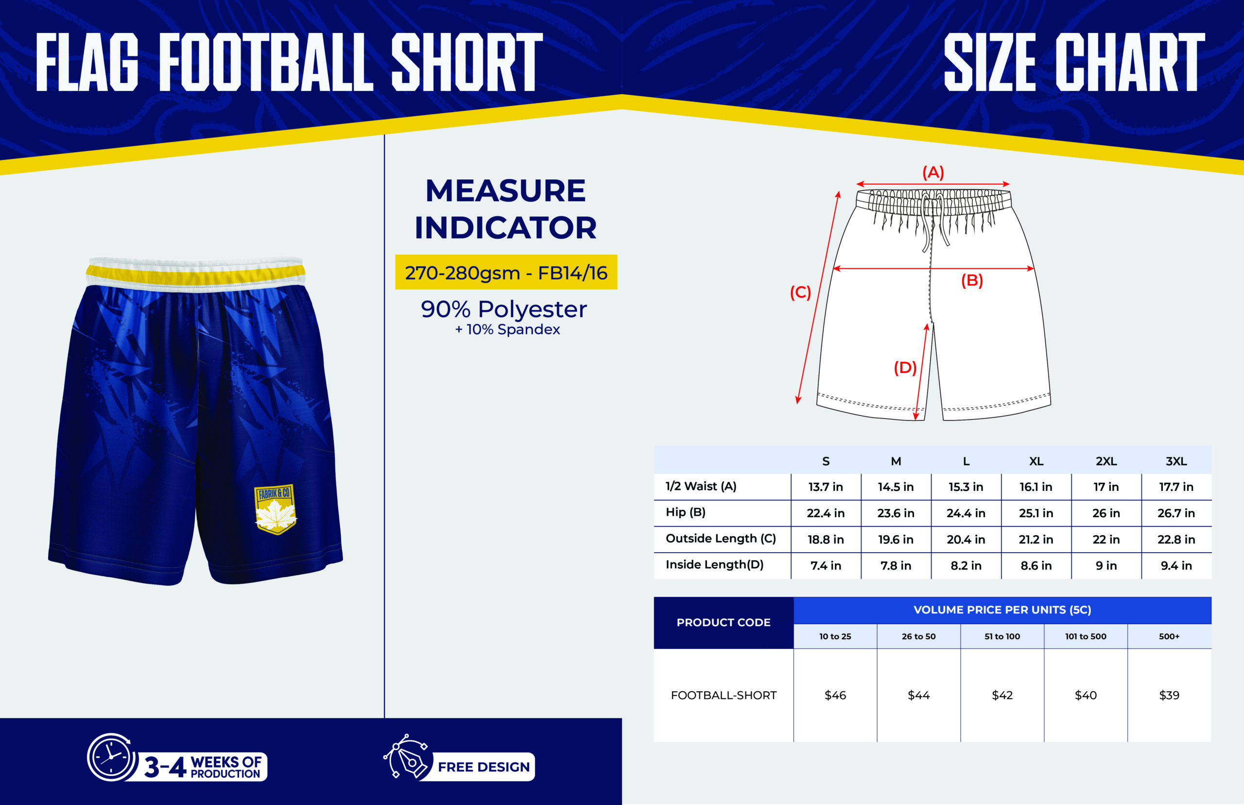 Flag football short