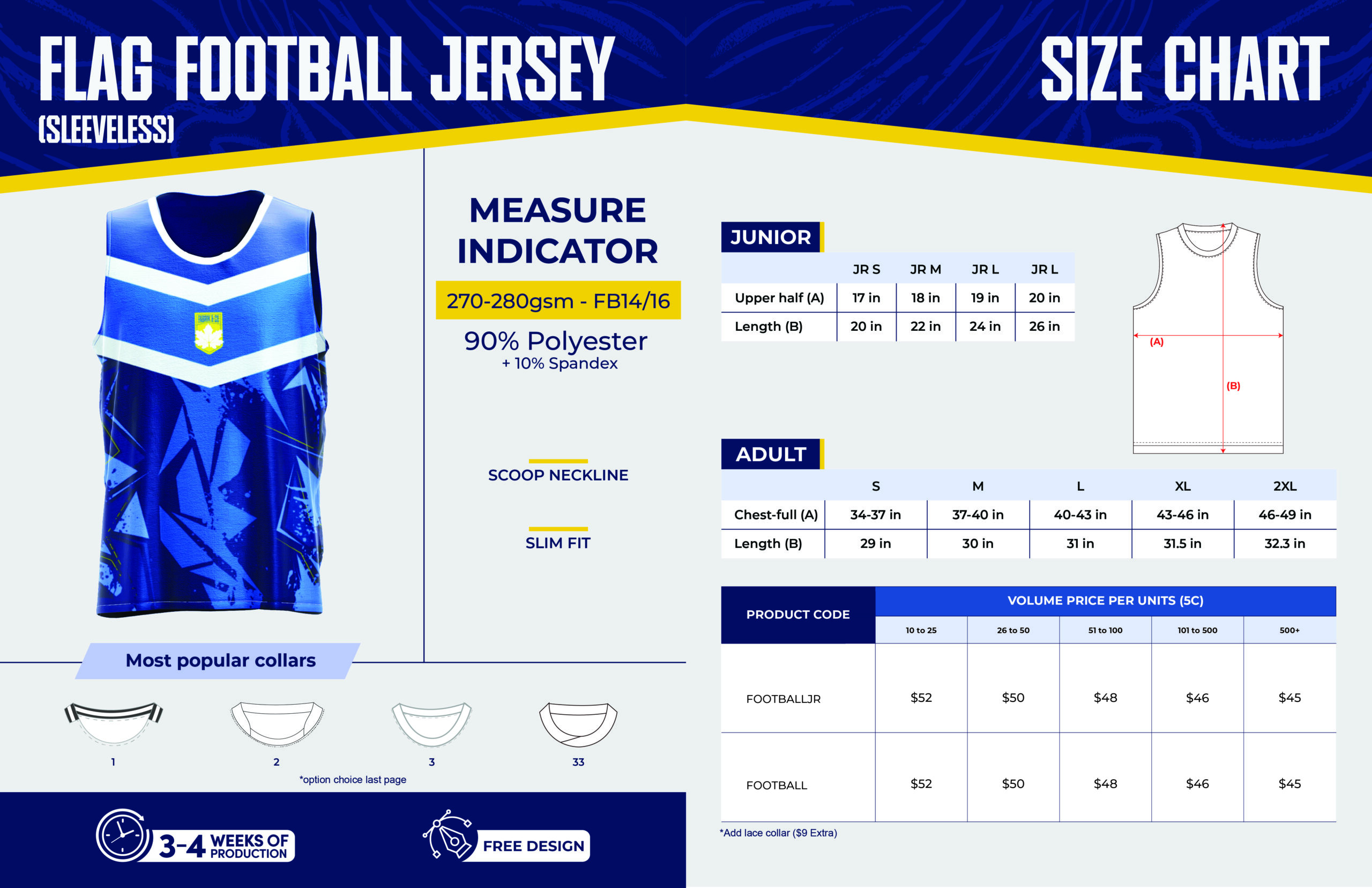 Flag football jersey (Sleeveless) – Junior