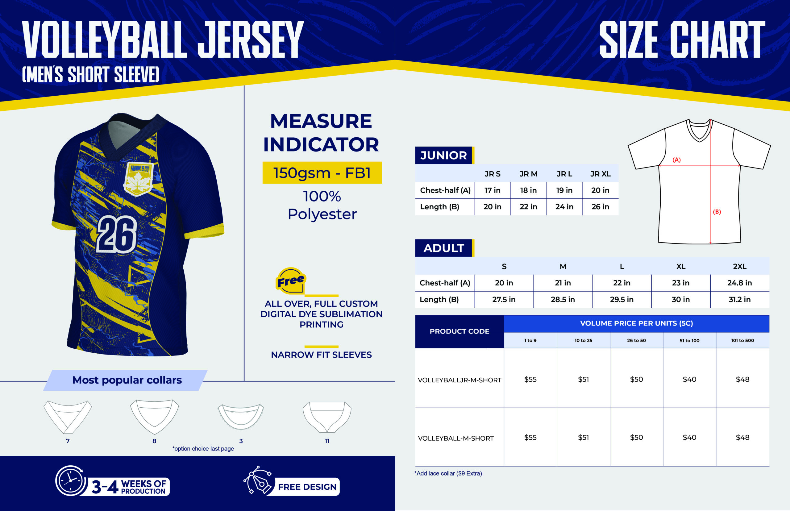 Men’s volleyball jersey (Short sleeve) – Adult