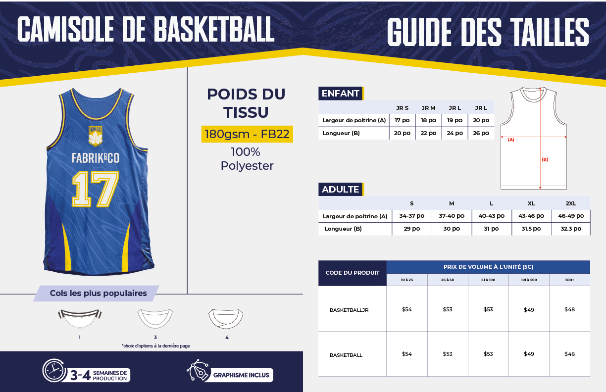 Camisole de basketball – Adulte