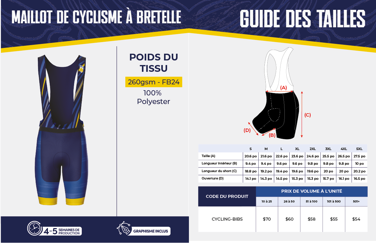 Maillot de cyclisme à bretelle