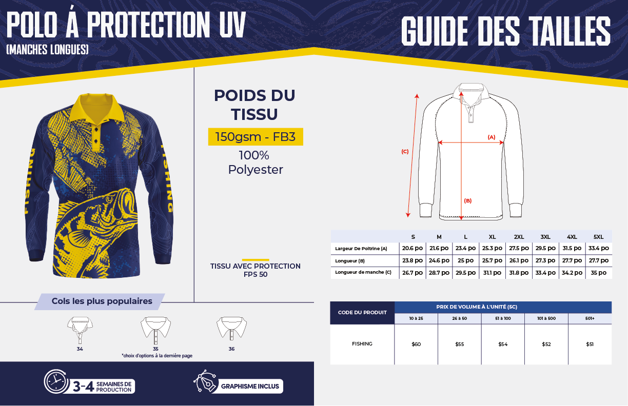 Polo à protection UV (Manches Longues)