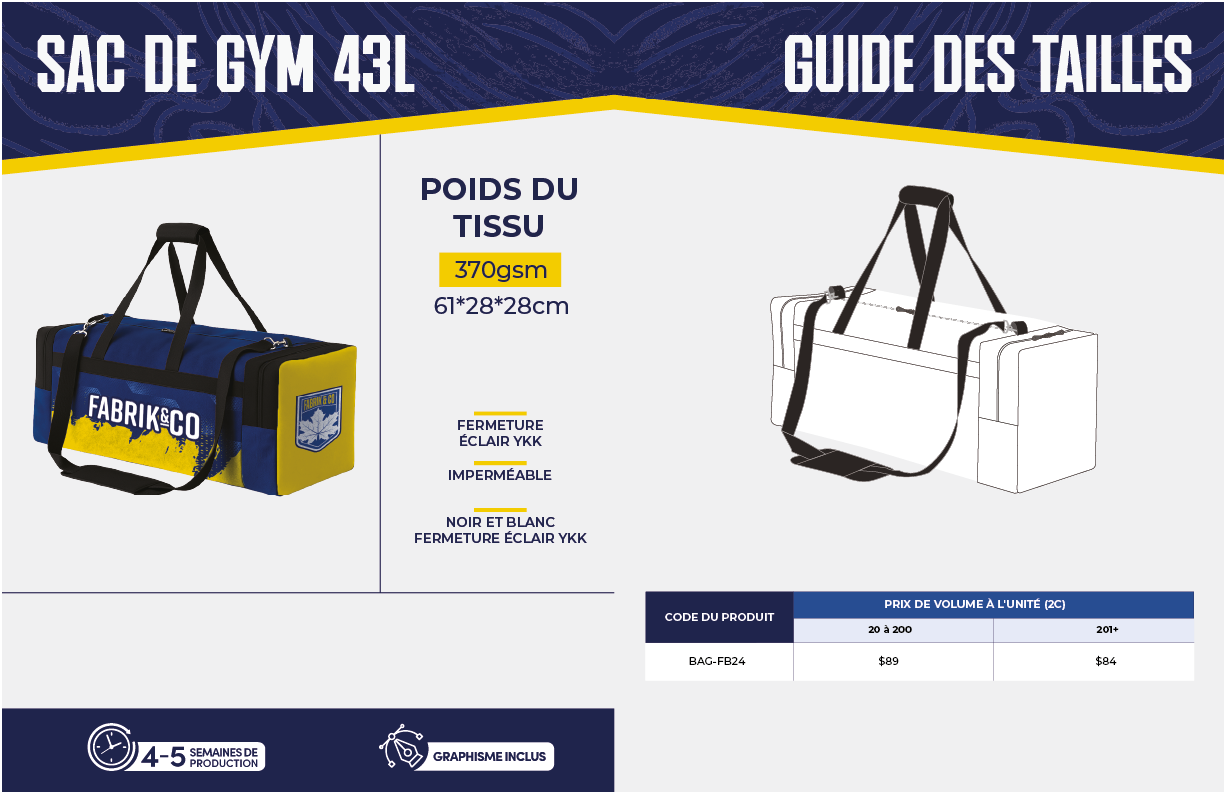 Sac de gym 43L