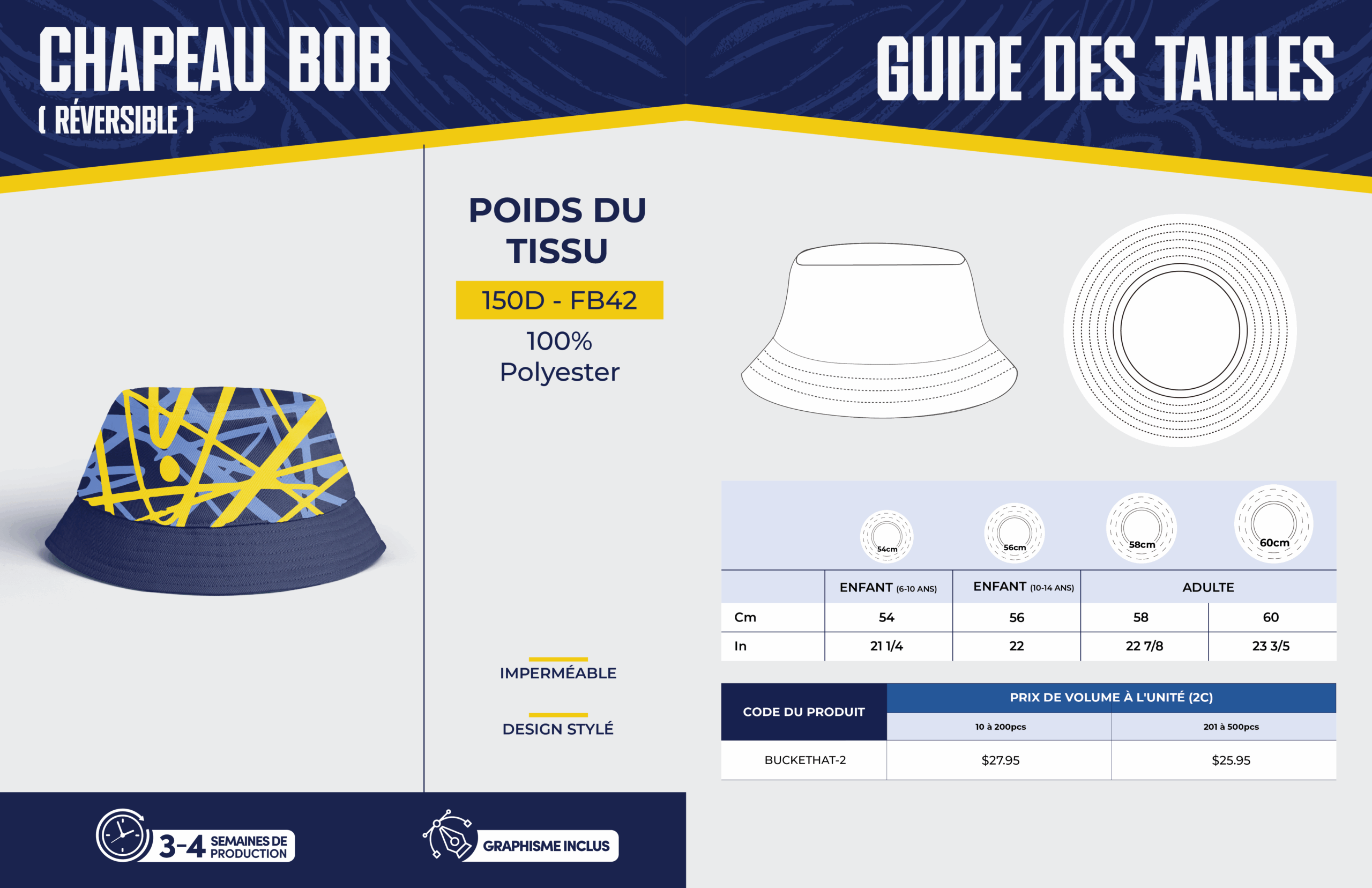 Chapeau bob (Réversible)