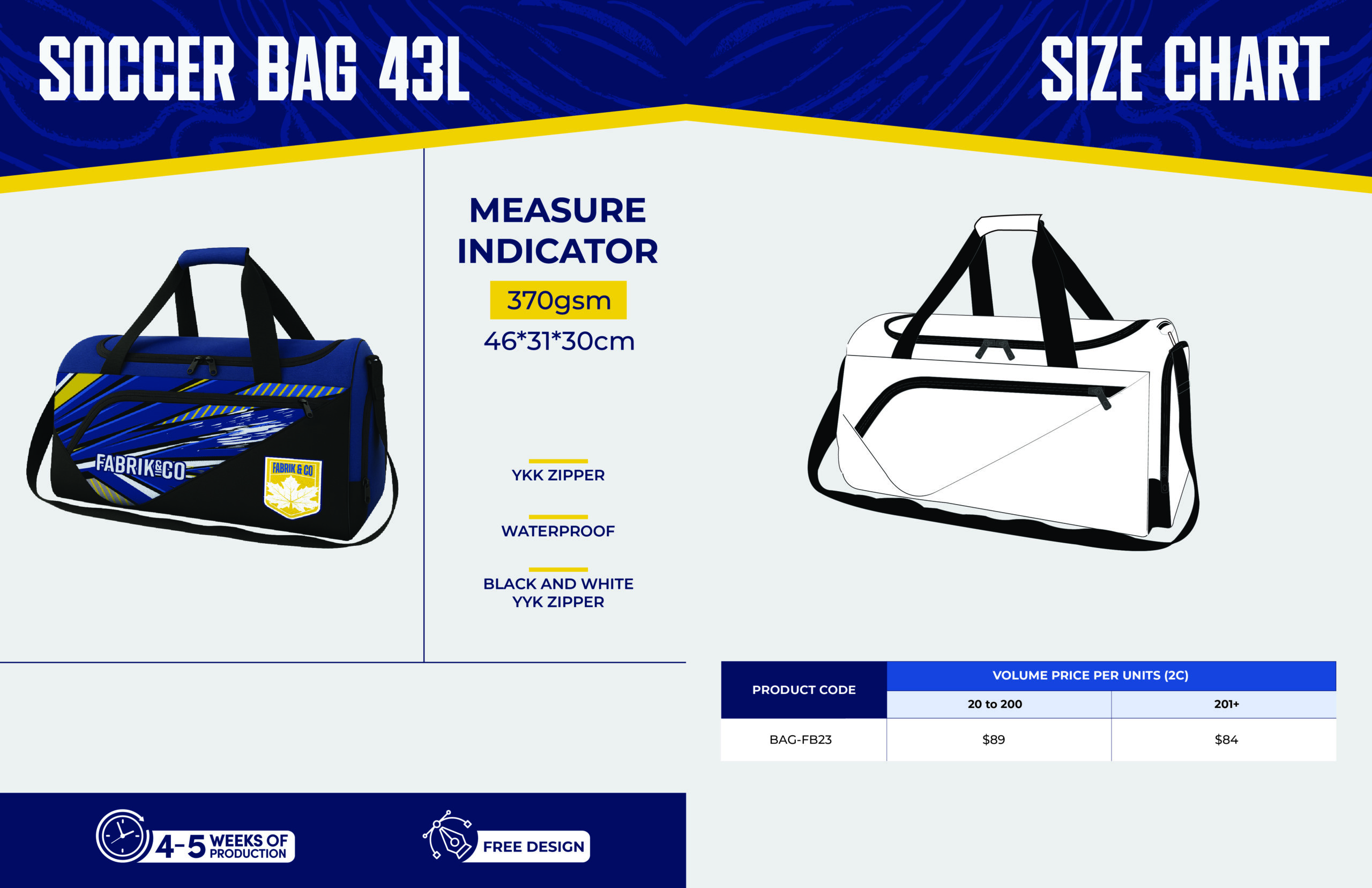 Soccer bag 43L