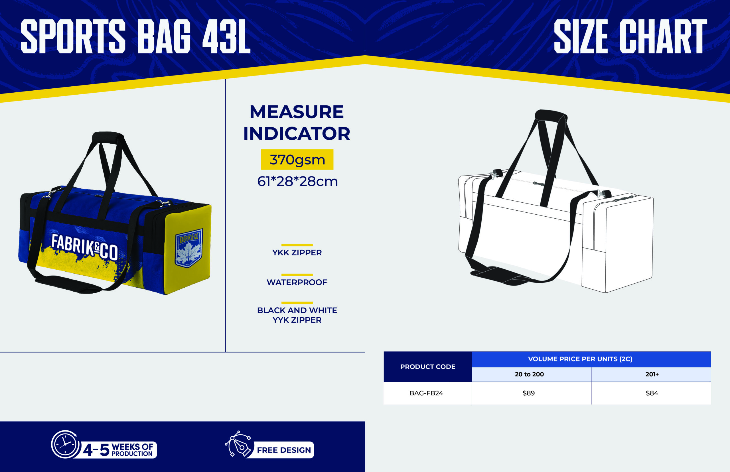 Sports bag 43L