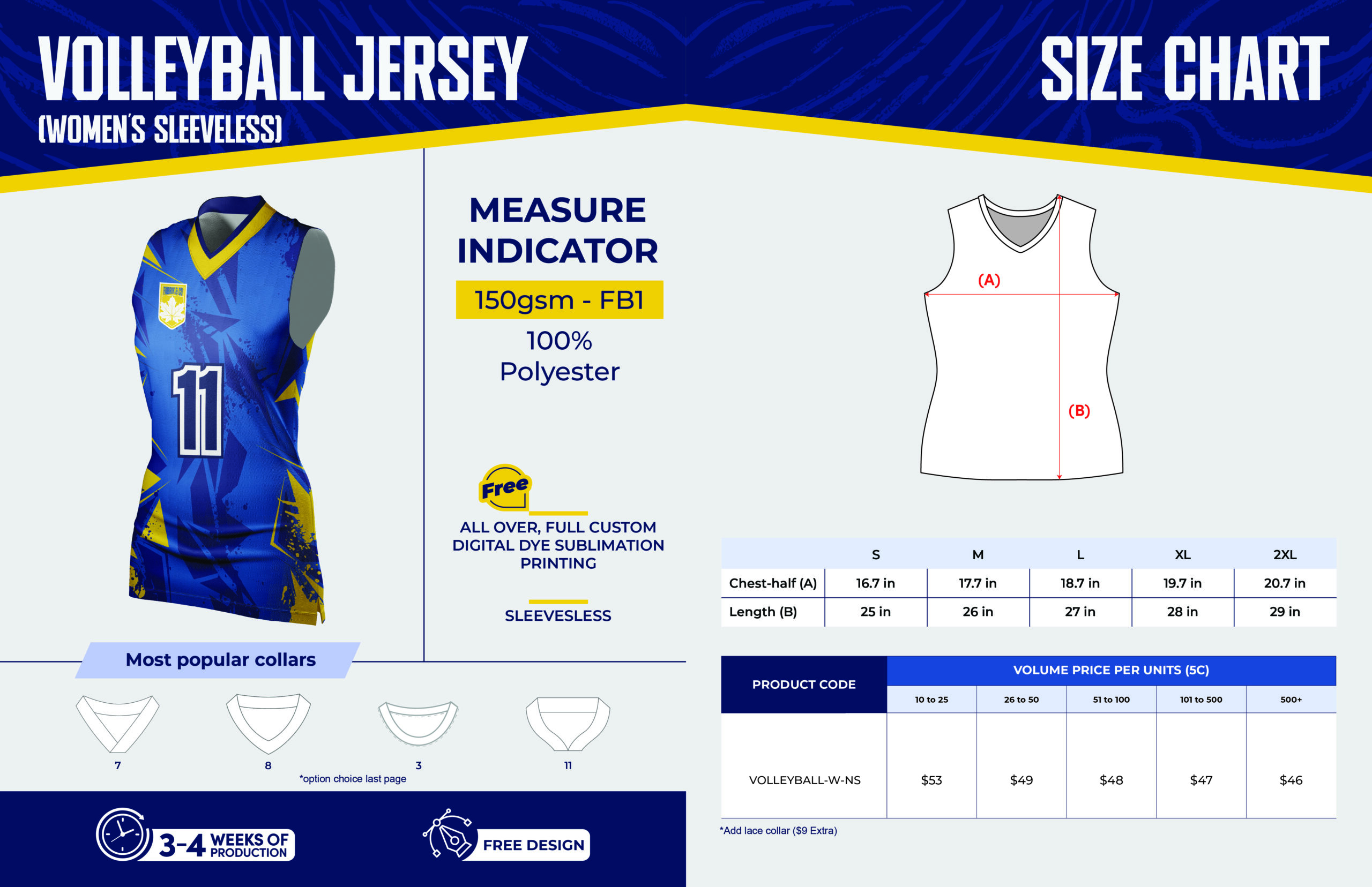 Women’s volleyball jersey (Sleeveless)